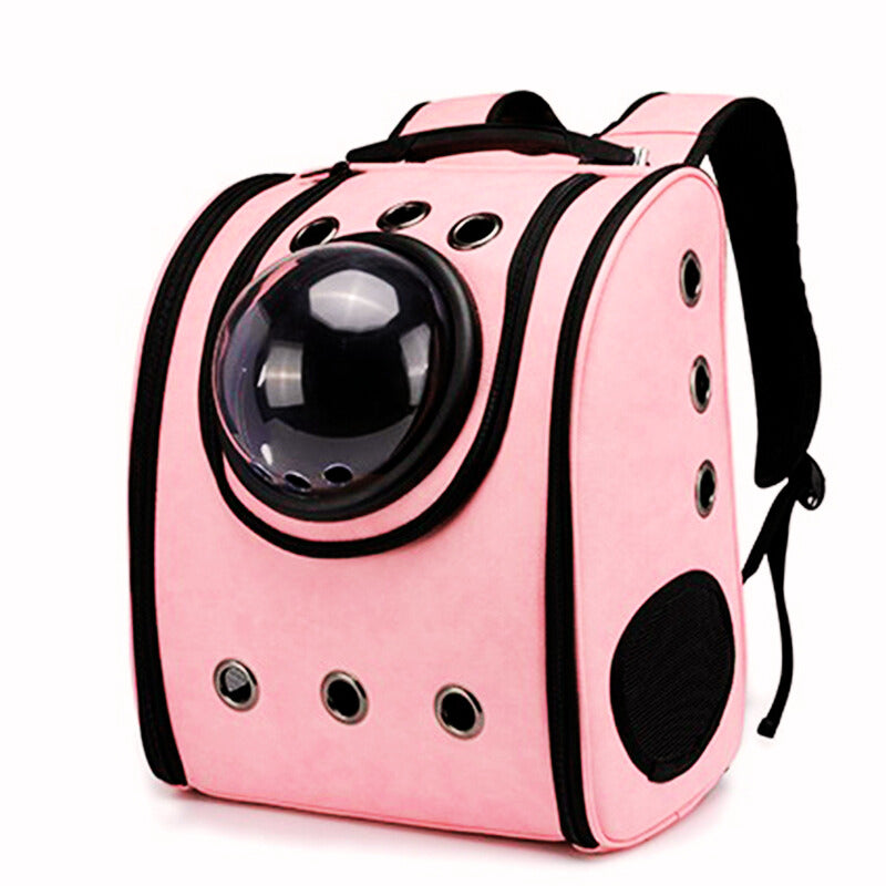 Leather Space Capsule Pet Backpack for Cats and Small Dogs - Waggloo