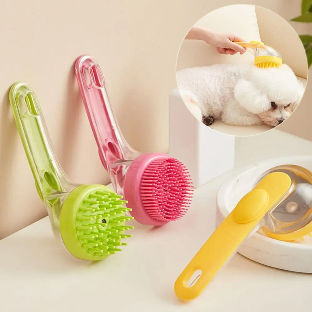 Pet Bath Brush for Dogs & Cats - Long Handle Grooming Shower & Cleaning Comb - Waggloo