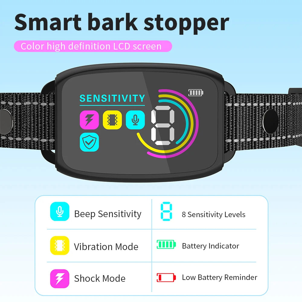 Smart Anti-Bark Dog Collar – Rechargeable & Waterproof - Waggloo
