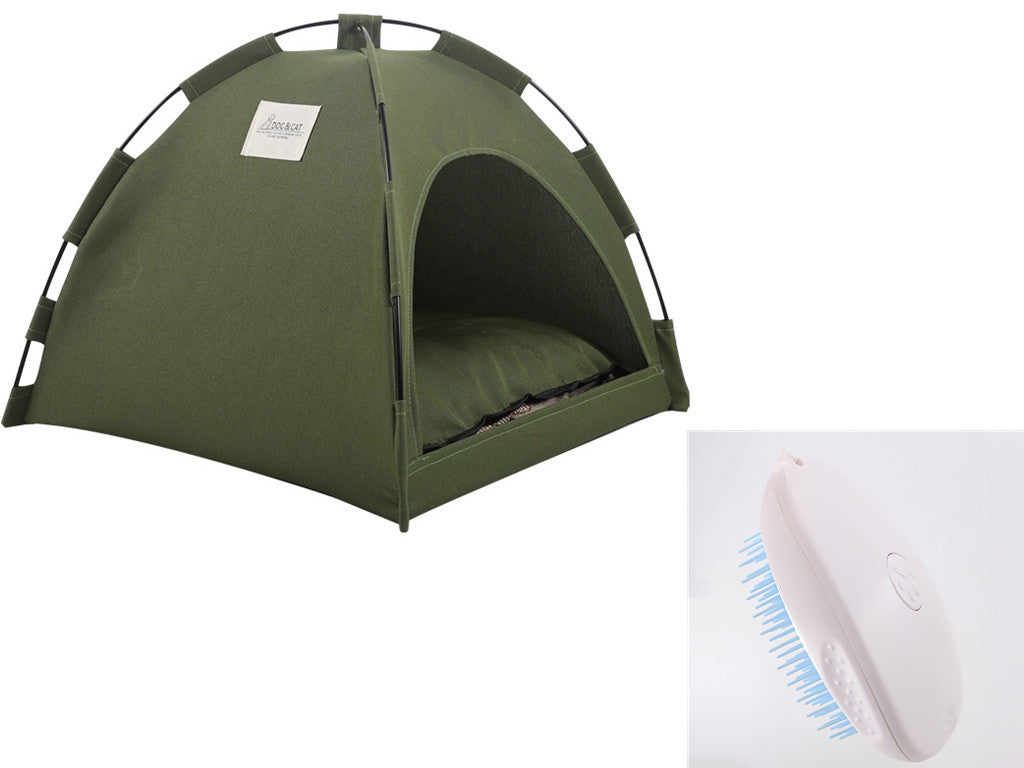 Cat Tent Bed with Cooling Mat & Cushion – Indoor Pet Sofa Kennel - Waggloo
