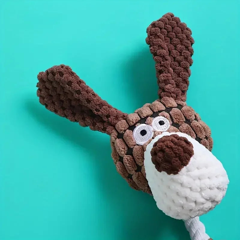 Donkey-Shaped Dog Squeaky Plush Toy – Durable, Molar Chew & Interactive Training Toy - Waggloo