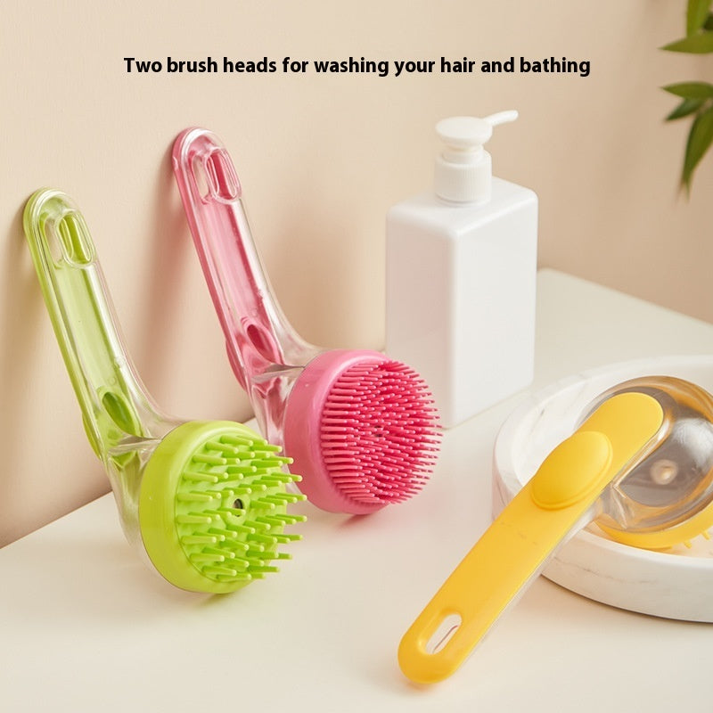 Pet Bath Brush for Dogs & Cats - Long Handle Grooming Shower & Cleaning Comb - Waggloo