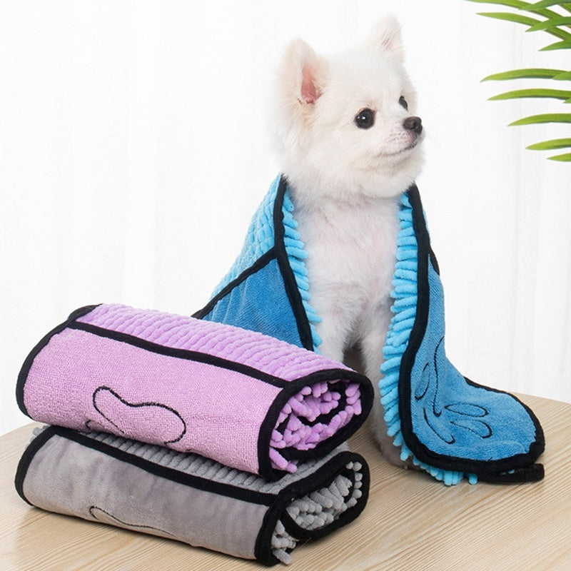 Quick-Dry Microfiber Pet Towel with Hand Pockets - Waggloo