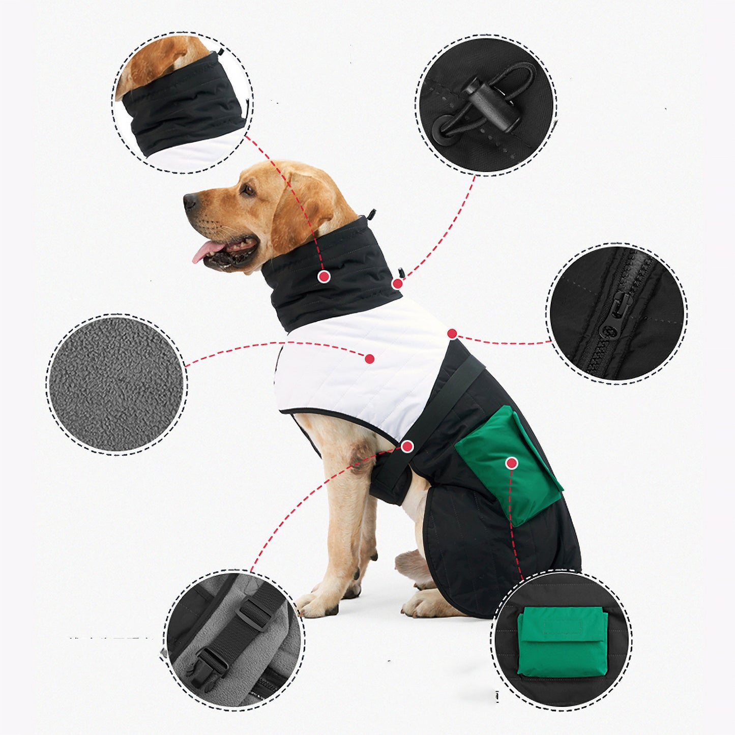 Pet Dog Clothes Winter Thickened Warm Dog Padded Winter Coat - Waggloo
