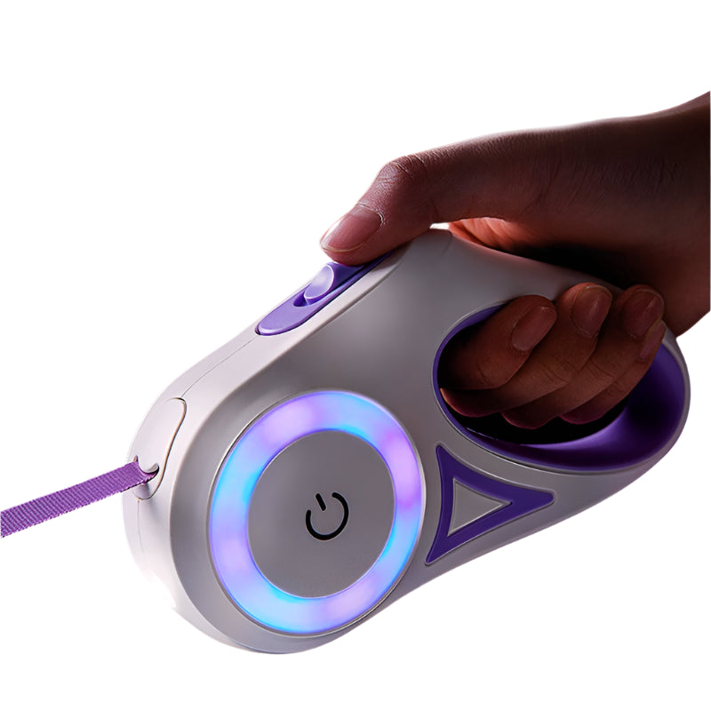 Retractable Dog Leash with Collar & LED Light - Waggloo
