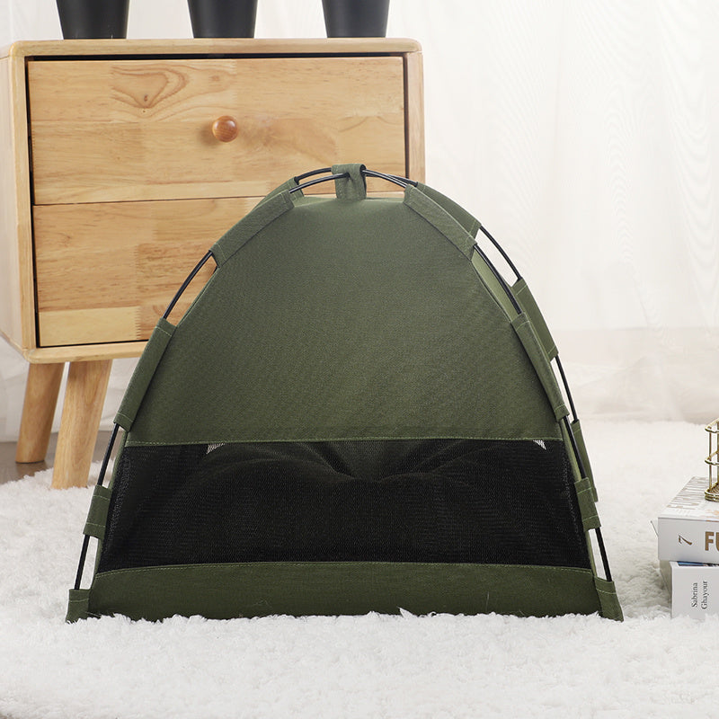 Cat Tent Bed with Cooling Mat & Cushion – Indoor Pet Sofa Kennel - Waggloo